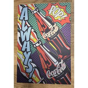 Coca-Cola Pop Art Aluminum Sign 15"x 10" Retro Wall Decor